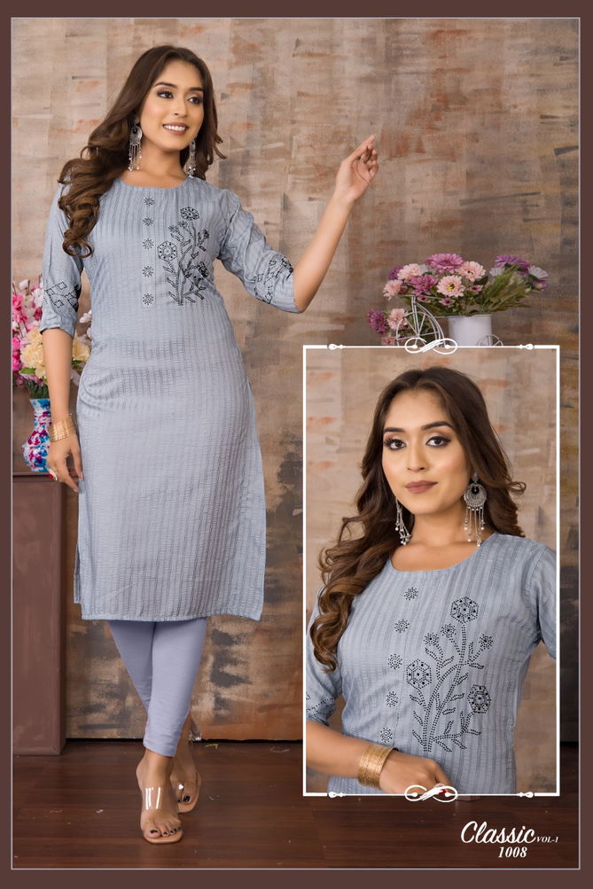 Classiv Vol 1 Regular Wear Wholesale Kurtis Catalog
